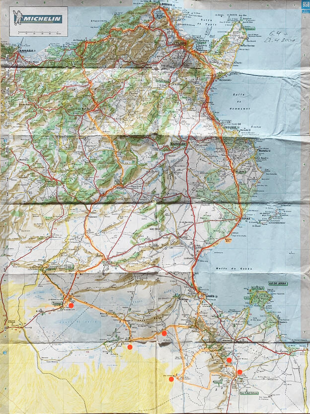 Unsere Route 2001 durch Tunesien