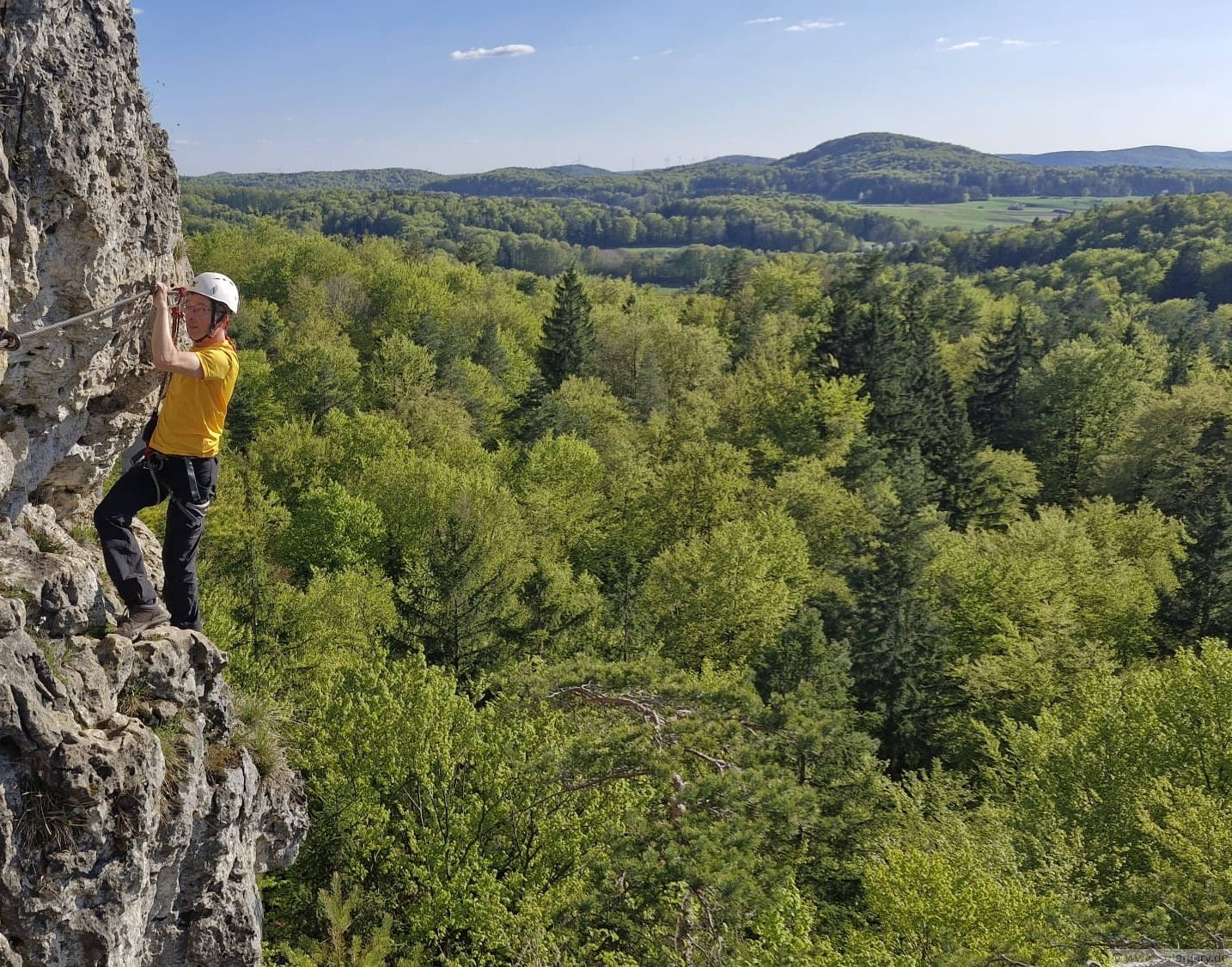 Paddler auf Höhenglücksteig